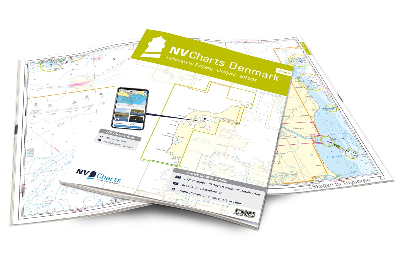 NV Atlas Serie 9 mit App Lizenz - Seekarte Nordsee - Hirtshals to Esbjerg & Limfjord