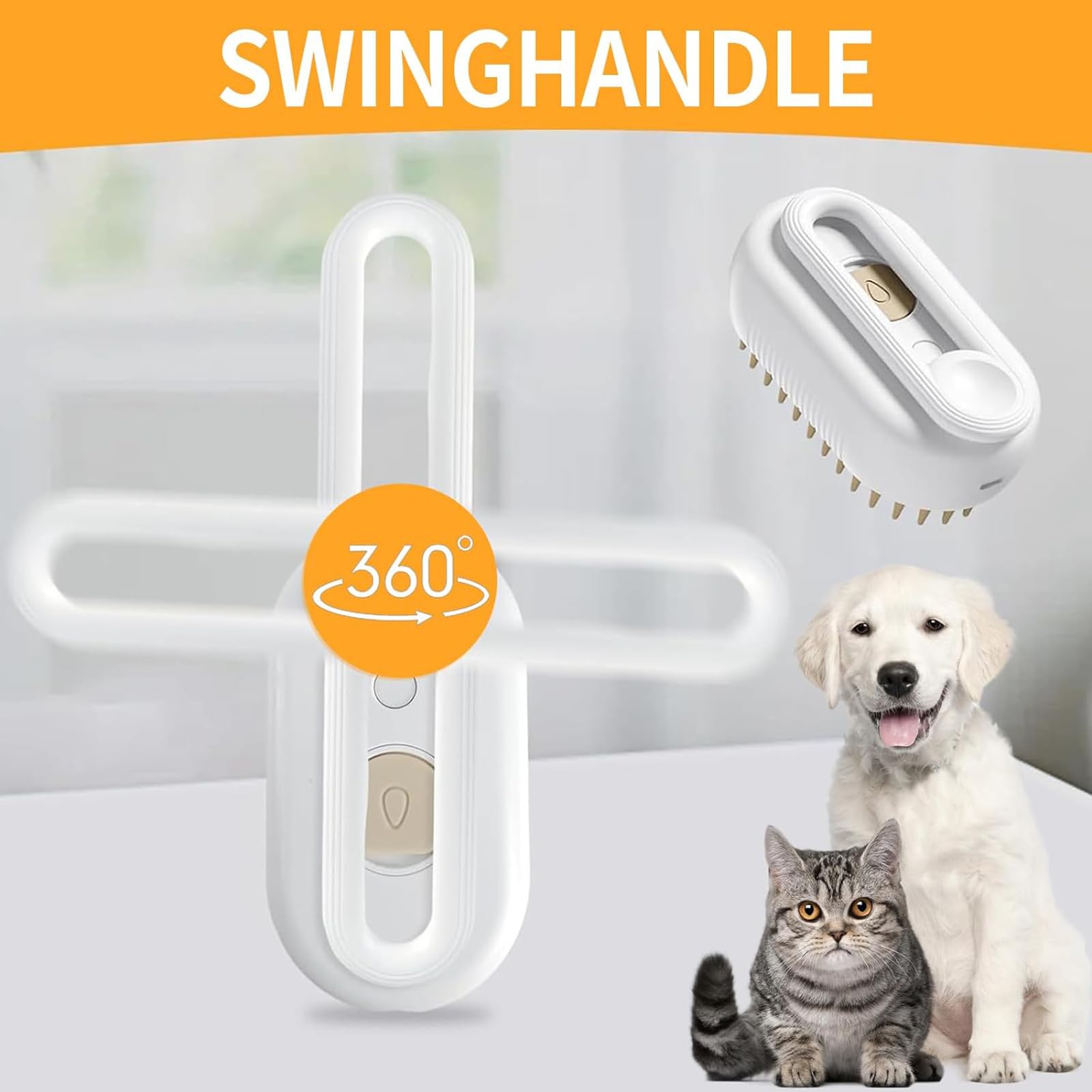 Cepillo Quita Pelos Para Mascotas - Doble Cara, Mango Ergonómico, Para Perros Y Gatos De Pelo Medio/Largo
