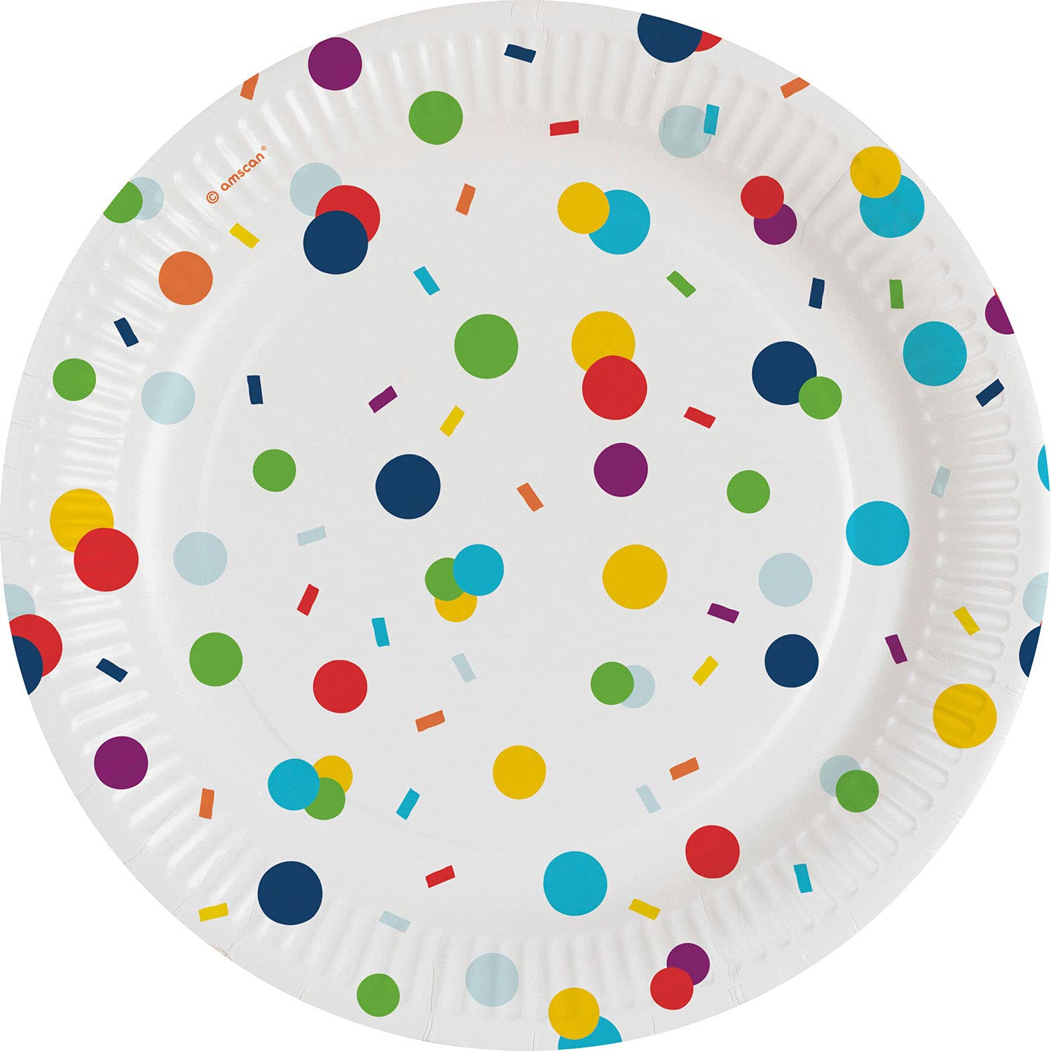Amscan 9906345-66 - Confetti Birthday Party Paper Plates - 8 Pack