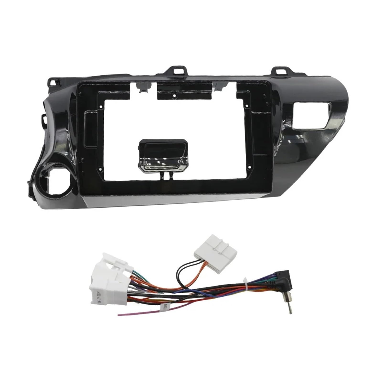 Car Radio Frame Kit Fit for Toyota REVO HILUX 2014-19 Car Radio Fascia DVD Dash Kit Stereo Bezel 10.1 Inch Frame Radio Adapter(Left with Cord)