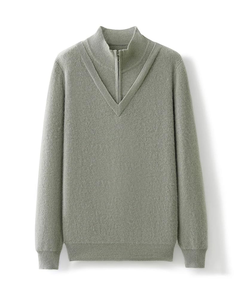 Męski sweter o połowie wysokości, kaszmirowy sweter, jesień, zima, ciepła, biznesowa, casualowa, dzianinowa koszula