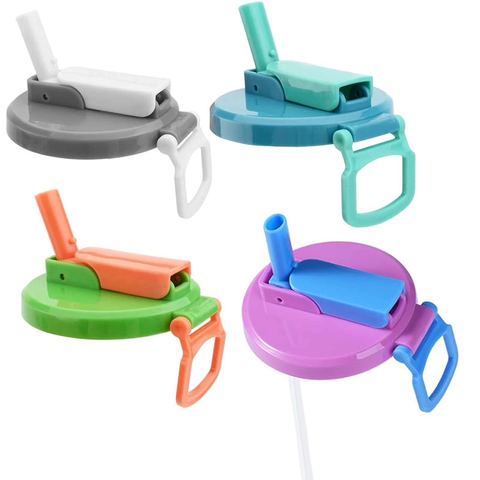 4 Pack Can Lids for Fizzy Drinks,Soda Can Lids with Straw