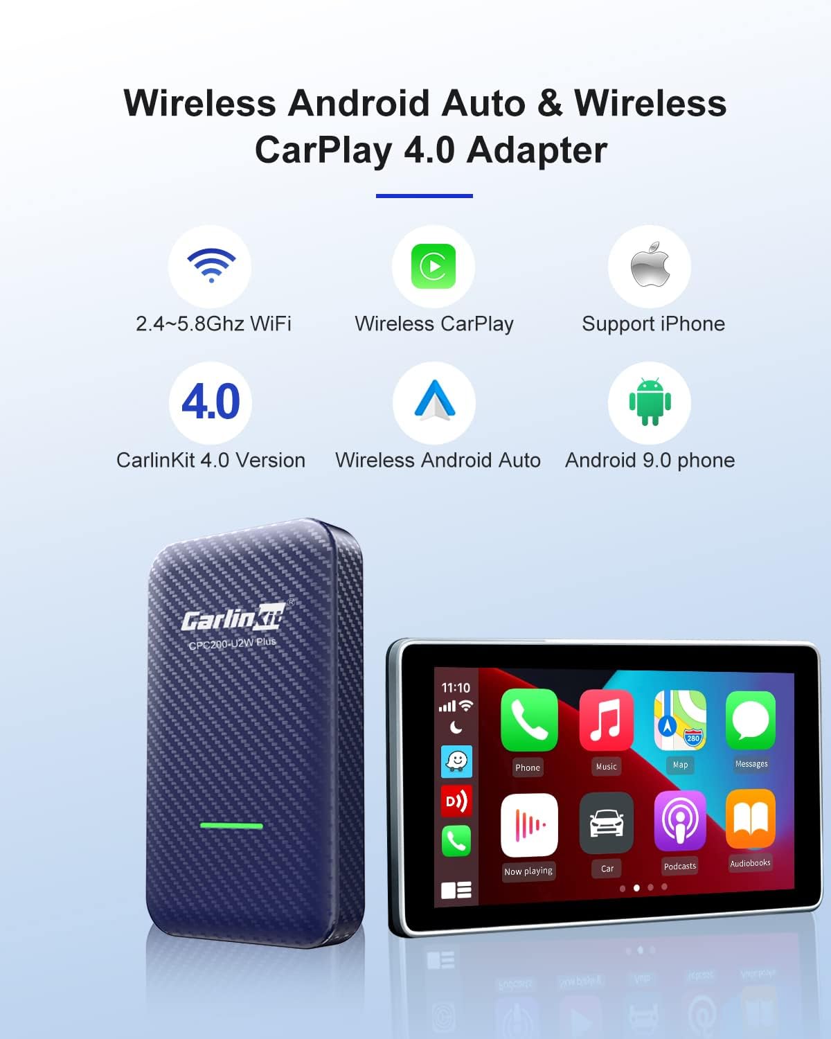 Buy CarlinKit 4.0 Wireless CarPlay Adapter, Wireless Android Auto 2 in