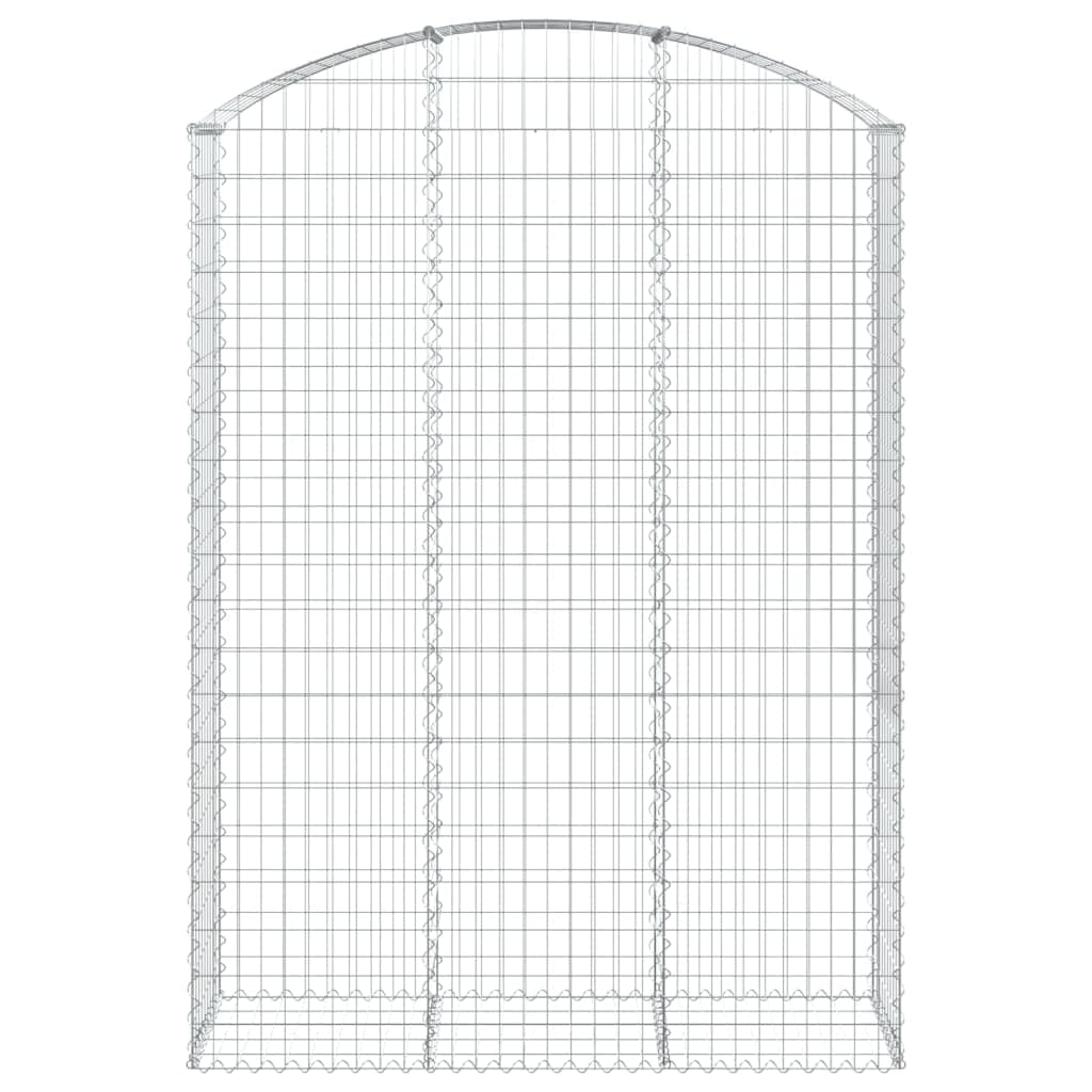 Gabione mit Hochbogen 150x50x200/220 cm Verzinktes Eisen Gabionen Wand Drahtkorb, Steinkorb Steingabione Mauer, Gabionenkorb für Landschaft, Garten