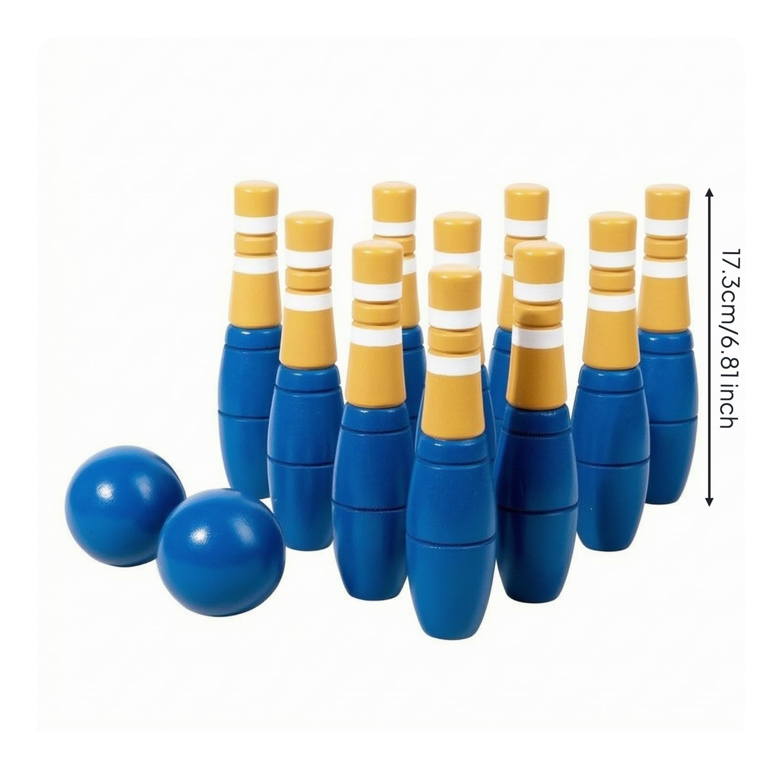 Gioco di da Interno | Coordinazione Occhio-Mano, Bowling in Legno, per Casa, Neonati , M