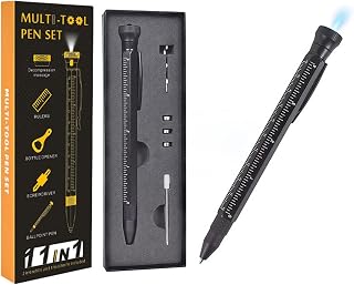 マルチツールペン、LEDライト付きポータブル多機能ペンツール、12 in 1マルチツールペン、ユニークなクリスマスギフト、クールなガジェット、男性、夫、お父さん、ホームアウトドアツール、ガジェットストッキングスタッフ、男性用