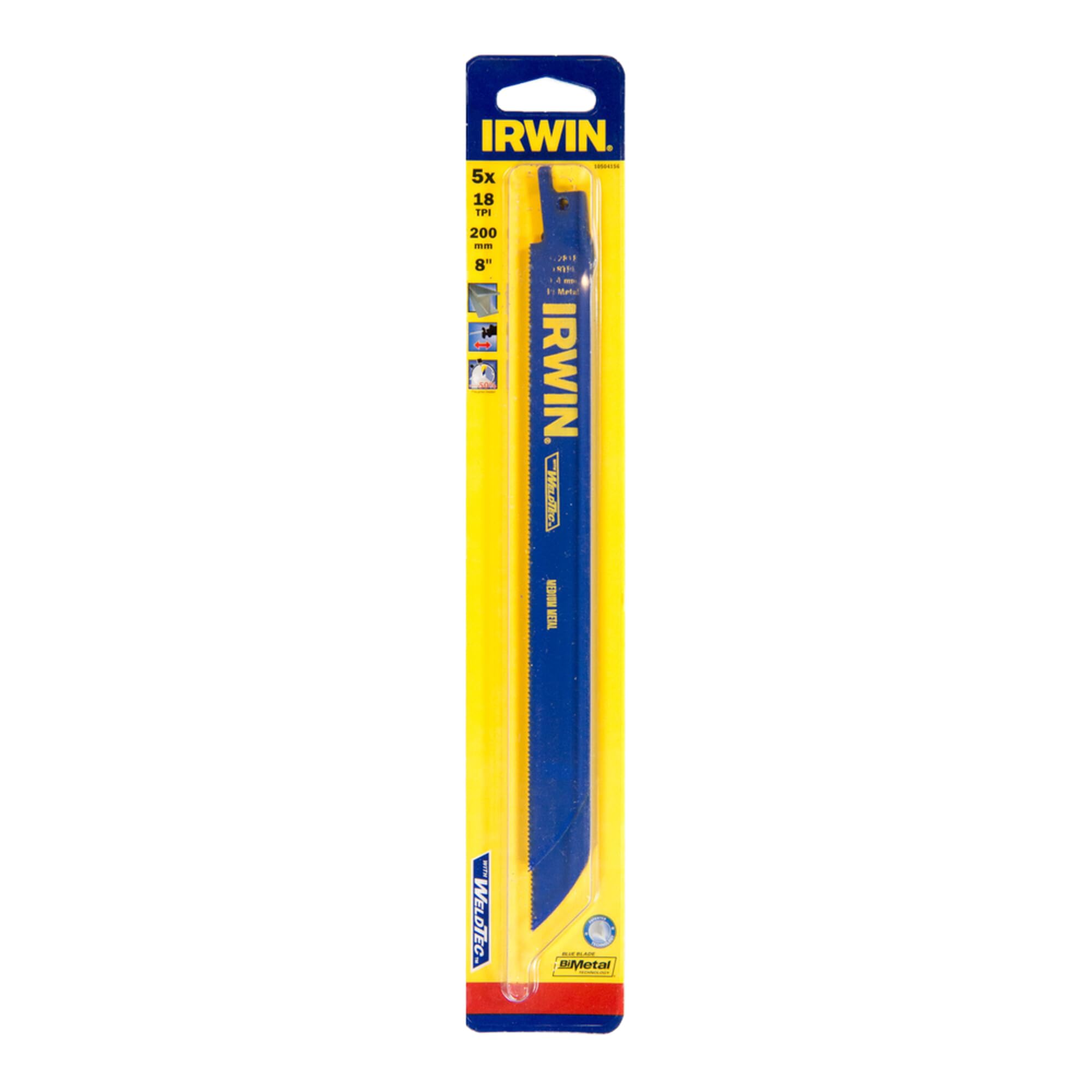 IRWIN® Sabre Saw Blade 818R 200mm Metal Cutting Pack of 5 IRW10504156