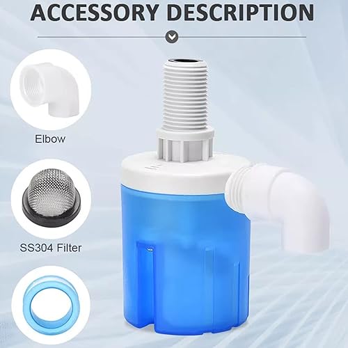 Miniatura 19 de Válvula de flotador 3/4 "entrada lateral macho válvula de control automático de nivel de agua para tanques, torres, piscinas, canales, acuarios