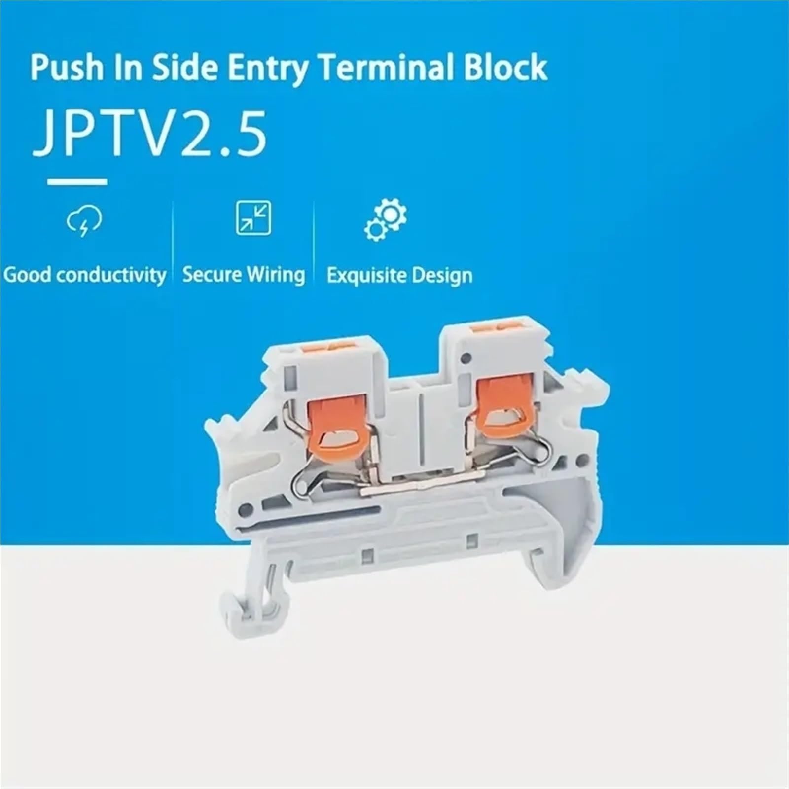 DIN-Schienen-Twin-Feder-Push-In-Klemmensteckverbinder der PT-Serie, 20 Stk