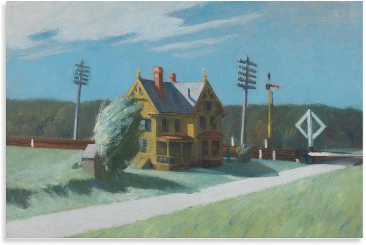 Matvsd Kohecs Edward Hopper Landscape Poster Farmhouse Canvas Wall Art Edward Hopper Prints Vintage Painting for Home Wall Decor Picture 30x45cm No Frame