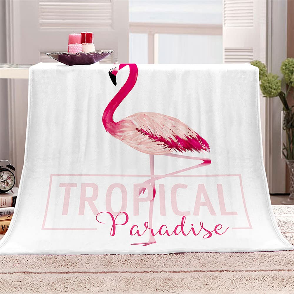 FANSU Fleece Blanket Throw Large, Kids Adults Microfiber Fluffy Soft Warm Lightweight 3D Printed Flannel Blankets Bedspread for Bed Sofa Settees Couch Chair Office (Flamingo,180x240cm)