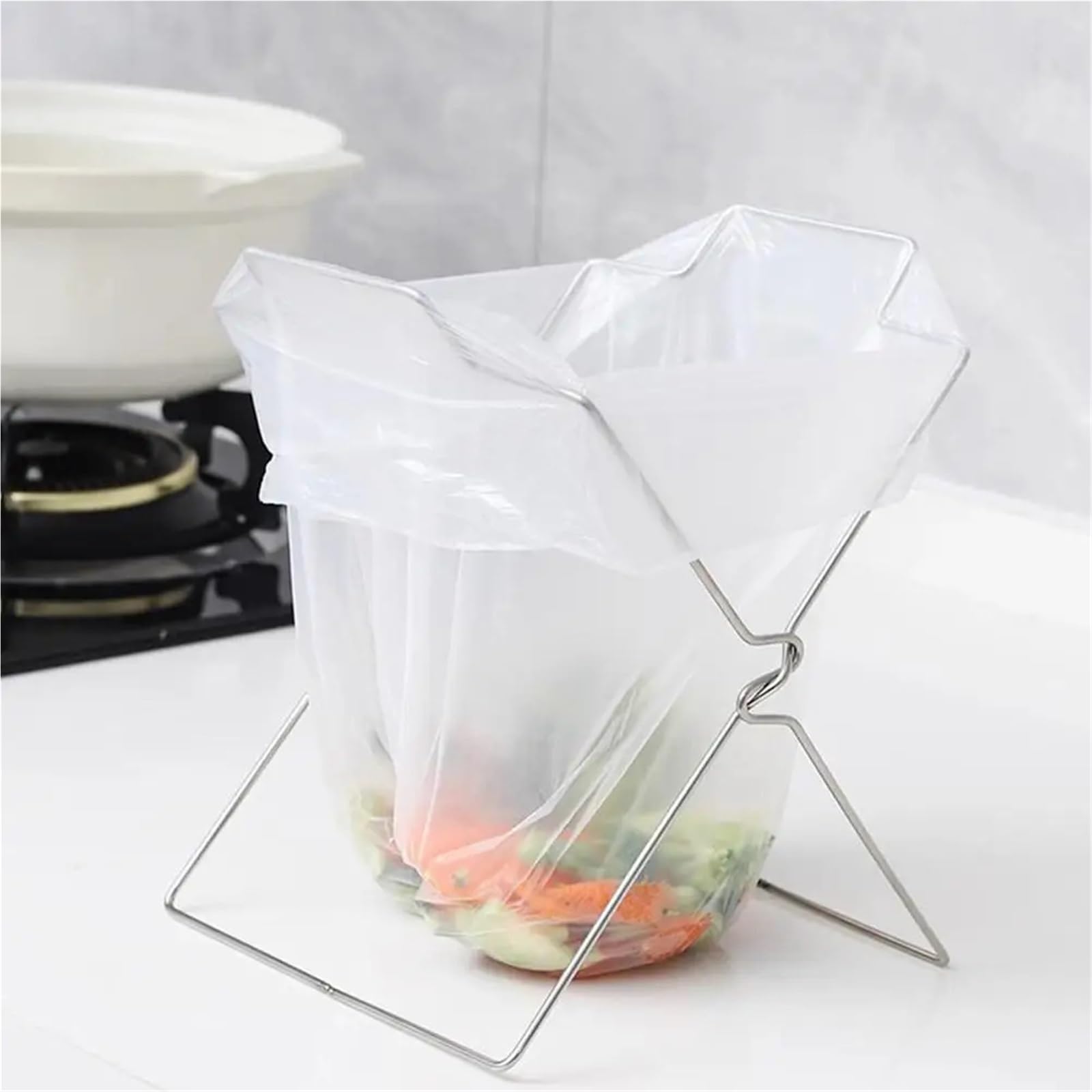 Estante for Bolsas de Basura Plegable for Exteriores, Soporte for Bolsa for armarios Cocina, 3 uds para Bolsas