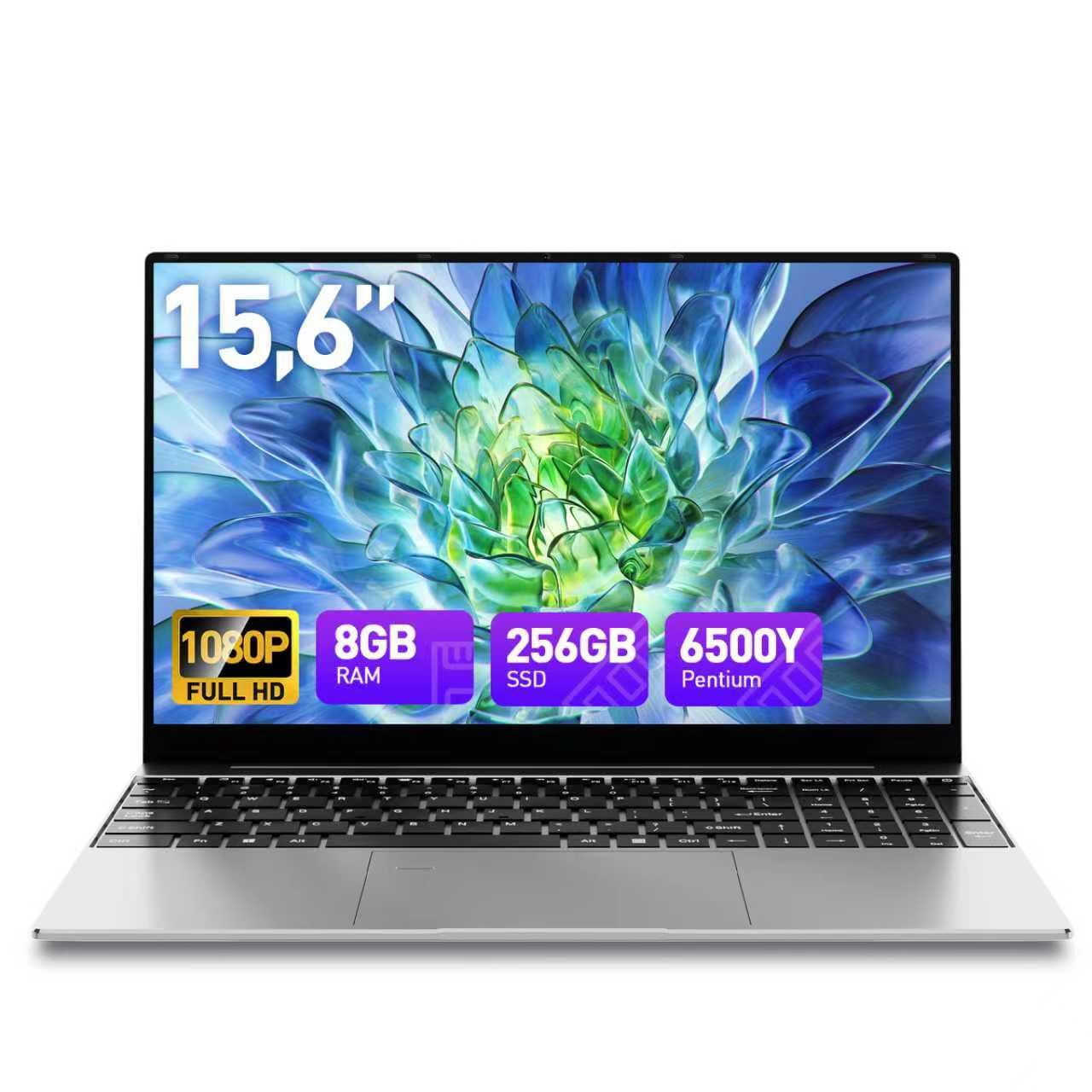 15.6 Inch Laptop Computer 8GB RAM 256GB SSD Win 11 Laptop, Pentium G6500Y Processor(Up to 3.4GHz), 1080P FHD Display, Backlit Keyboard, Fingerprint, USB3.0,WiFi5,Mini HDMI, BT5,Webcam