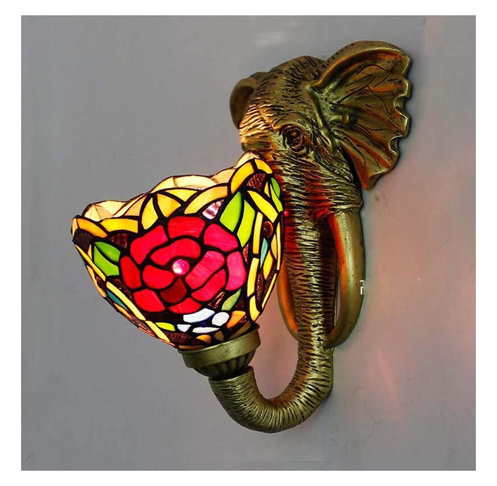 Aioneer Wall Lights Vintage Tiffany Style Wall Lamp, Bronze Finish Wall Sconces Fixture For Living Room Corridor Bedroom Bedside Stairs,C-Bronze