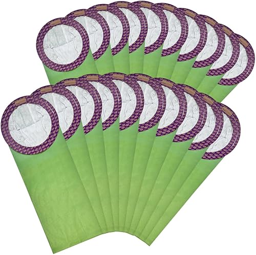 Paquete de 20 bolsas de aspiradora de mochila 100331 compatibles con aspiradora ProTeam de 10 cuartos de galón, repuesto de pieza #100331 con cuello