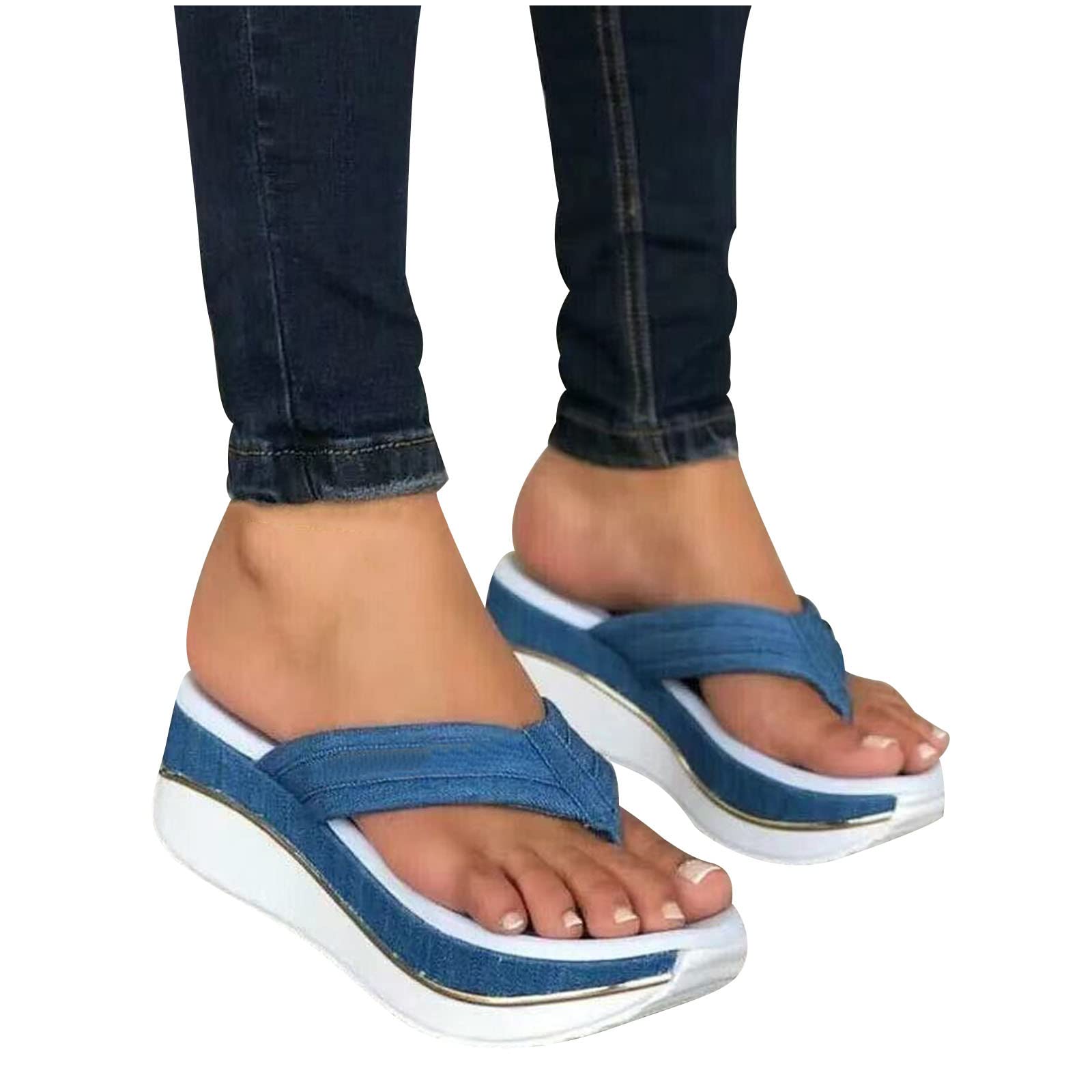 Amazon.com: Women Thick Sole Flip Flops Wedges Sandals - Soft Outdoor  Platform Sandals Slippers for Bath Shower Spa House : Clothing, Shoes u0026  Jewelry