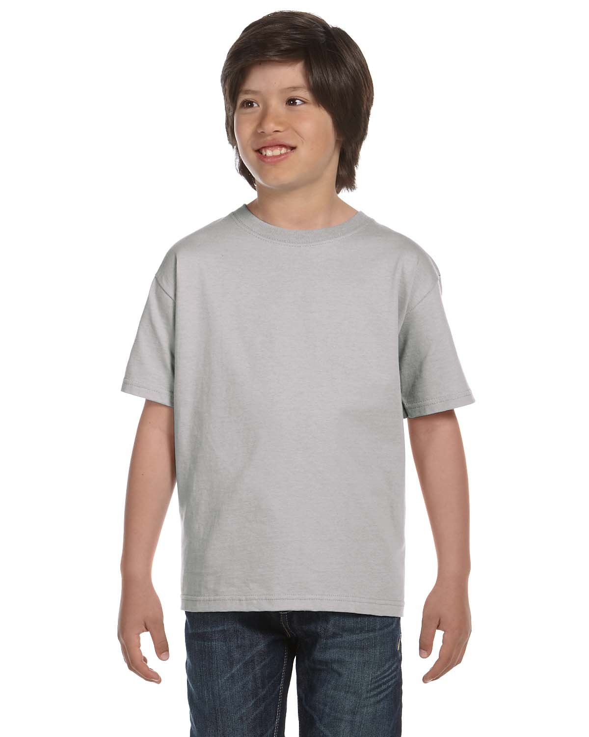 Hanes Big Boys' Comfortsoft T-Shirt (Pack of 6), Light Steel, Medium