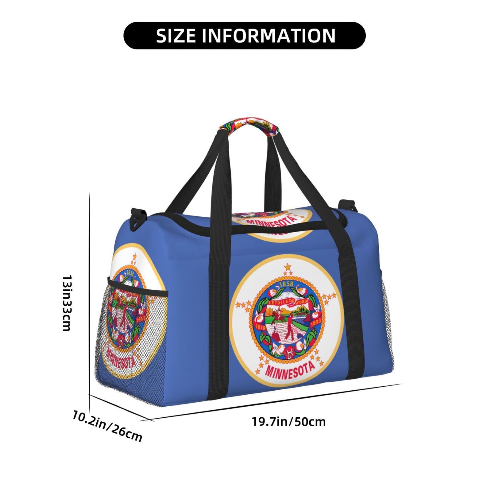 Flaga stanu Minnesota torba na ramię kobiety mężczyźni podróżna torba crossbody torebka torba na ramię torebki robocze codzienna torba hobo