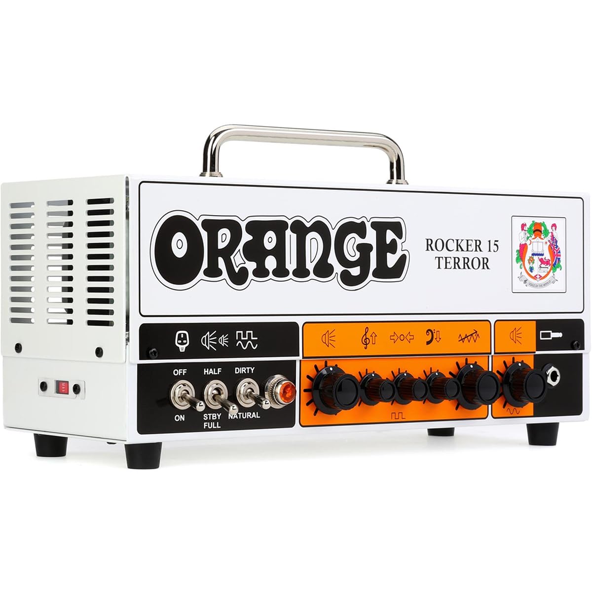Amplificador Cabezal para Guitarra Orange Rocker 15 Terror | Cabezal de tubo de 15 W con diseño de 2 canales y escala de potencia para práctica, grabación y rendimiento