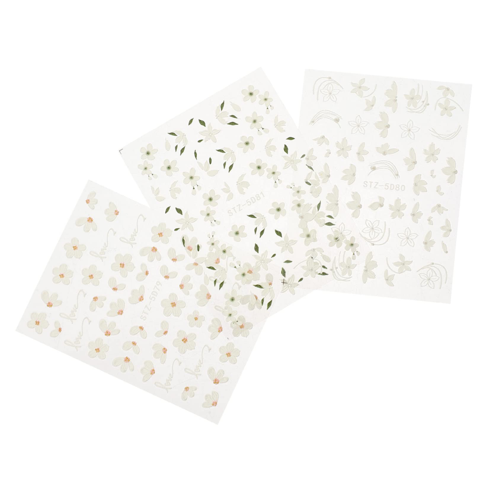 VALICLUD 5 Set Ornamento Per Unghie Gel Nail Stickers Gel Nails Stickers Decalcomanie Per Le Nail Art Uv Adesivi Per Unghie Per Le Nail Art Decalcomanie Per Unghie Resina 3 Fogli*5