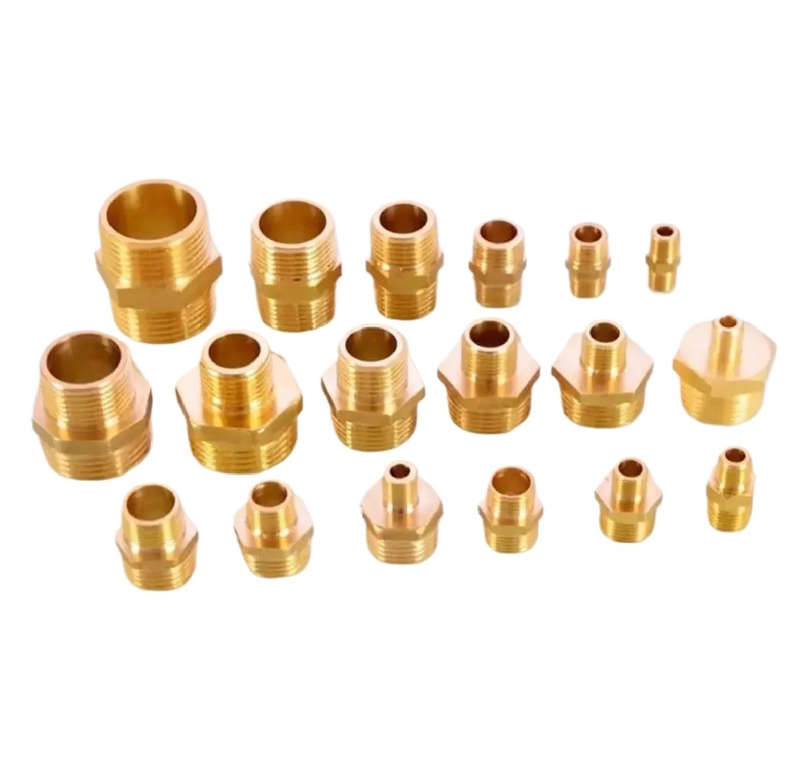 1/8 "1/4" 3/8 "1/2" 3/4 "1" BSPT NPT Maschio Esagonale Tettarelle da biberon Riduttore In Ottone Raccordo Adattatore del Connettore Acqua Gas Propano Giardino di Casa(1L4 NPT TO 3L4 NPT_MALE)