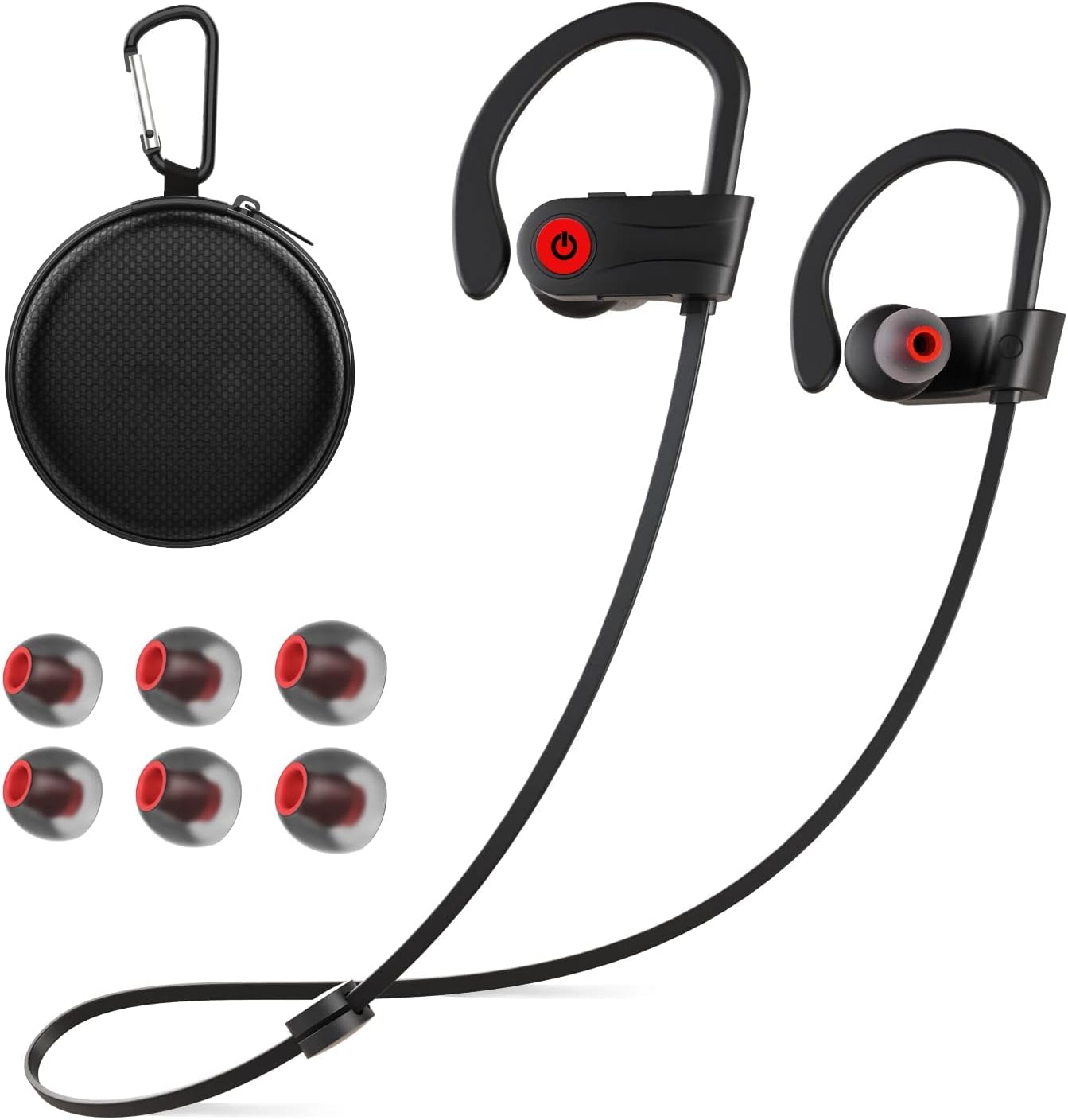 Otium Bluetooth Headphones, Wireless Headphones IPX7 Waterproof Earphones Sport Earbuds With Bluetooth 5.3 Chip 15 Hours Battery, Sound Isolation Mic Earbuds for Gym Running Outdoor Sports Workout