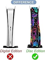 Vista 4 de Mushrooms and Skulls Skin for 5 Console and Controller Accessories Cover Skins Anime Vinyl Cover Sticker Full Set for 5 Disc Edition