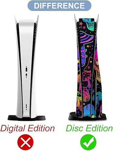 Miniatura 4 de Mushrooms and Skulls Skin for 5 Console and Controller Accessories Cover Skins Anime Vinyl Cover Sticker Full Set for 5 Disc Edition