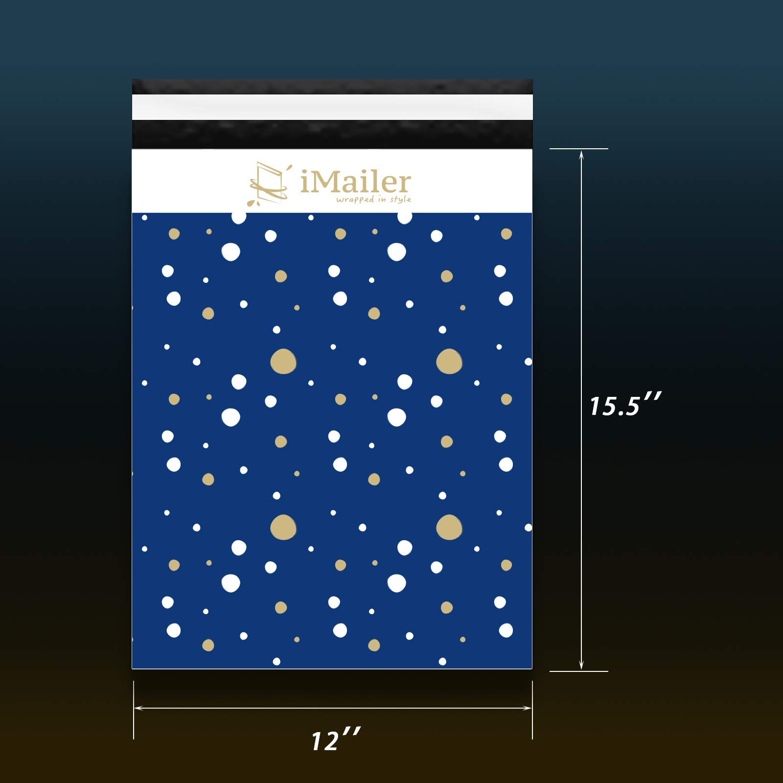 100 buste per spedizioni postali in polietilene, 30,5 x 39,4 cm, con scritta "Thank You", blu a pois, autosigillanti