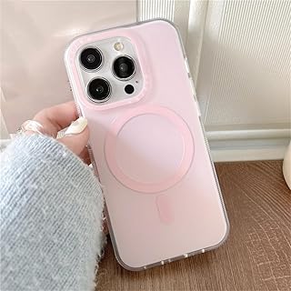 YOGISU Funda magnética para teléfono con Carga inalámbrica para iPhone 15 12 13 14 Pro MAX Funda a Prueba de Golpes con protección de Color Caramelo, Rosa, para iPhone 12 ProMax