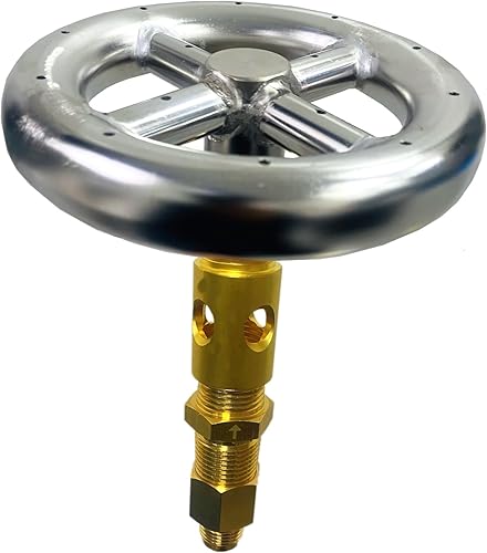 MCAMPAS Anillo redondo de 12 pulgadas para quemador de fogata de gas natural y propano para chimenea. Anillo de doble quemador de acero inoxidable