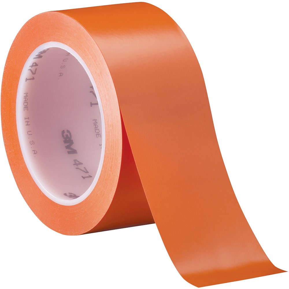 3M™ 471 Vinyl Tape, 5.2 Mil, 2" x 36 yds., Orange, 24/Case, 3M Stock# 7000028851