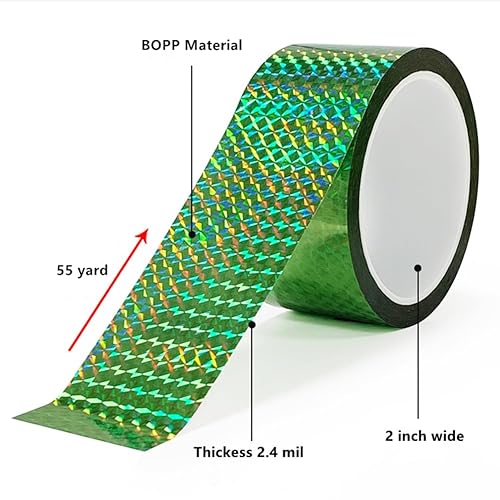 Miniatura 2 de SICCOMA Cinta reflectante holográfica autoadhesiva, cinta reflectante holográfica para mantener alejados a los pájaros, proyectos de manualidades,