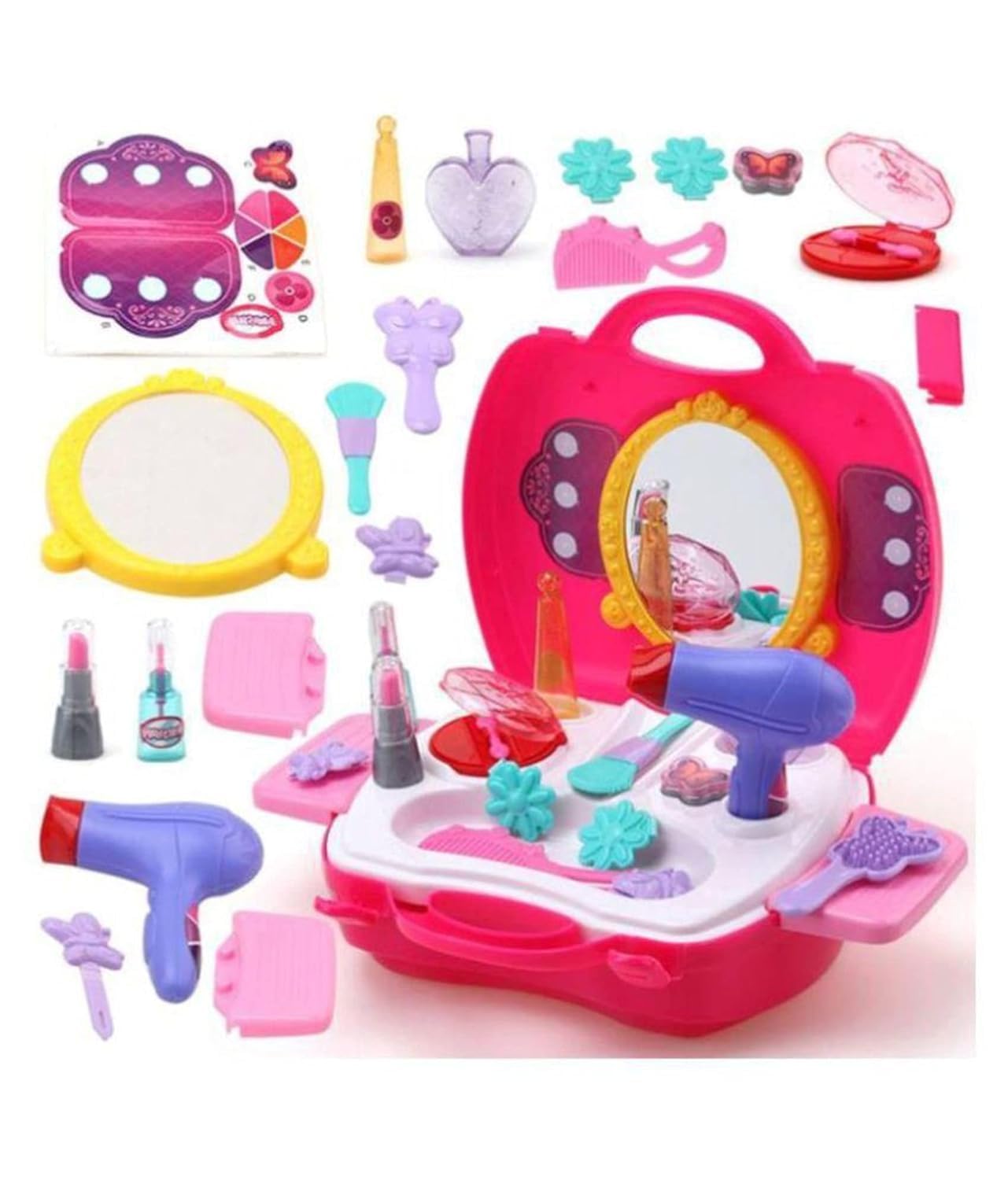 Fratelli Pretend Play Beauty Play Set with Foldable Suitcase, Compact Beauty Accessories Pretend Play | Game Toy Kit for 3 + Year Girls (Beauty Set Suitcase) (B0CNKGG846) Amazon Price History, Amazon Price Tracker