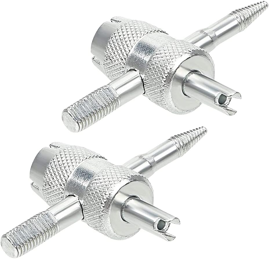 2 Park Tire Valve Tools,4-in-1 Valve Core Tool Multifunctional Valve Wrench for Automobile Tire Stem Core Remover Installer Repairer