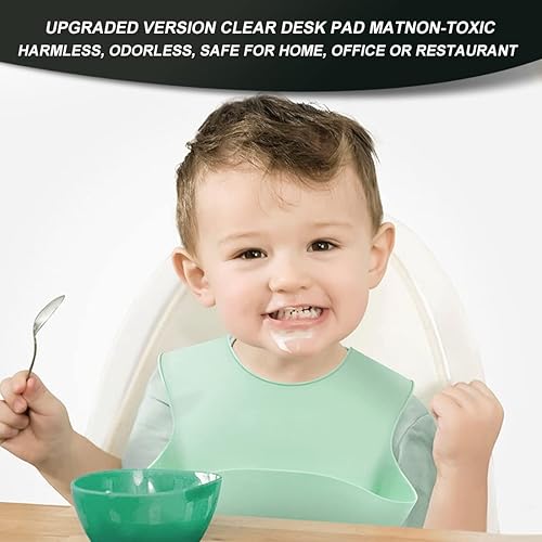 Miniatura 3 de Protector de mesa de PVC transparente de 16 x 24 pulgadas, mantel de plástico para muebles de madera, sala de estar, mesa de estudio, mesa de