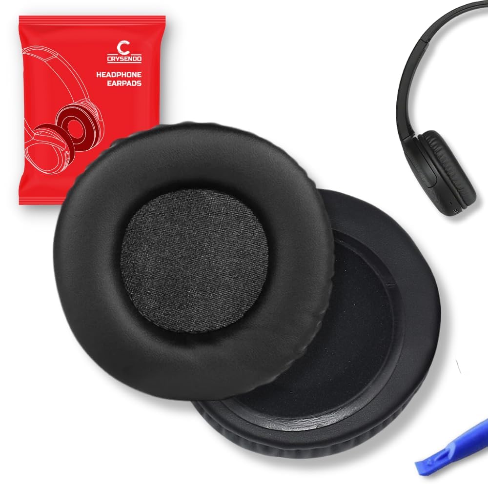 Crysendo Headphone Cushion for Skulcandy Hesh 2 | Replacement Soft PU Leather, Noise Isolation Foam, Ear Cushion Earcups (Black)