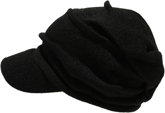 Amazon ニット帽 つば付き 冬用 大きめ メンズ レディース くしゅくしゅ 秋冬 帽子 ツバ付き おしゃれ 防寒 アクリル 大きい ゆったり かわいい シンプル 温かい 女性 男性 選べるカラーバリエーション ブラック ニット 通販