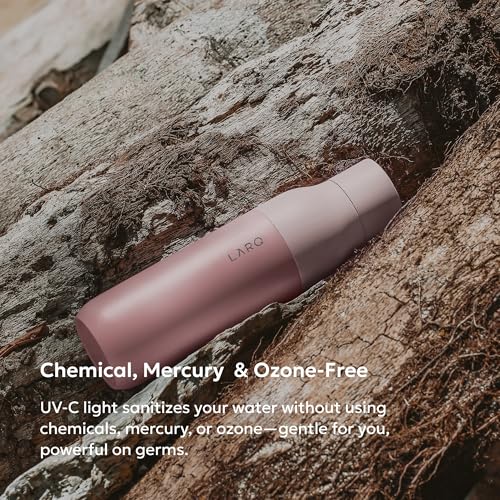 Image of LARQ Bottle Purevis 17 Oz - Self-Cleaning And Insulated Stainless Steel Water Bottle With UV Water Purifier And Award-Winning Design|Reusable & Travel Friendly, 1-Year Warranty, Himalayan Pink,502ml