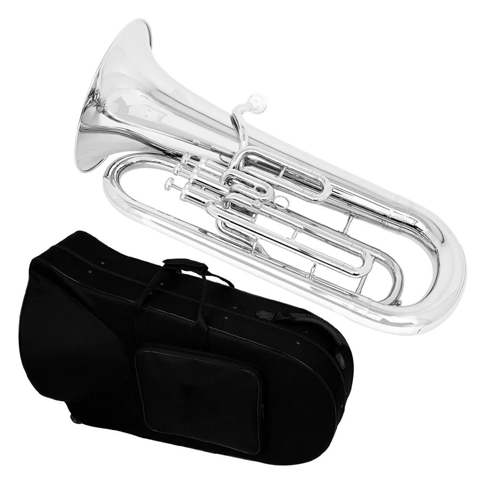 Typ Wydajności Eufonium Bb Euphonium 3 Klawiszowy Pionowy Zawór Barytonowy Posrebrzany Kompletny Zestaw Z Etui