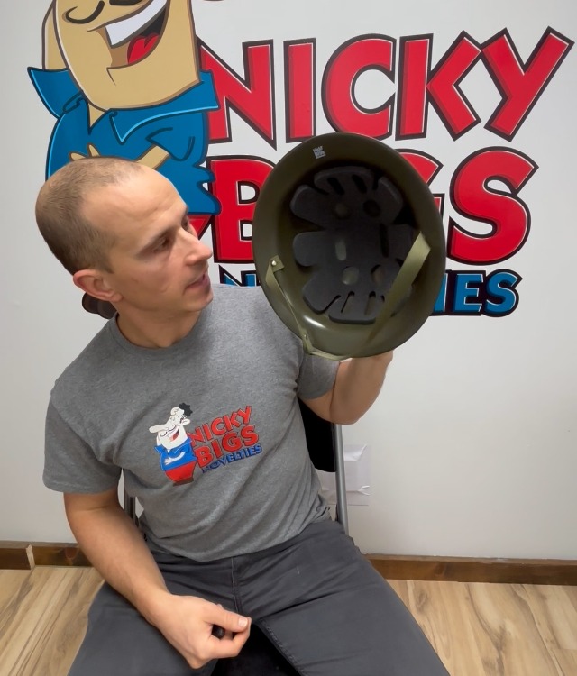 Nicky Bigs Novelties Adult Ally Army Helmet Costume, Olive Drab