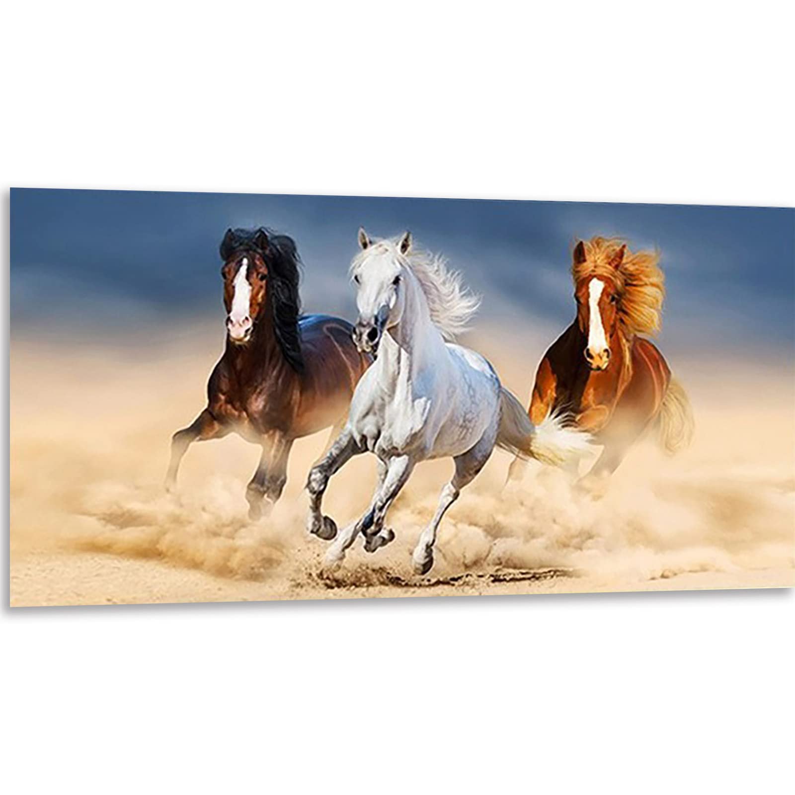 Instarry DIY 5D Diamond Painting Tableau Diamant Cheval de Course Tableau Decoration Murale Salon 120x50 cm