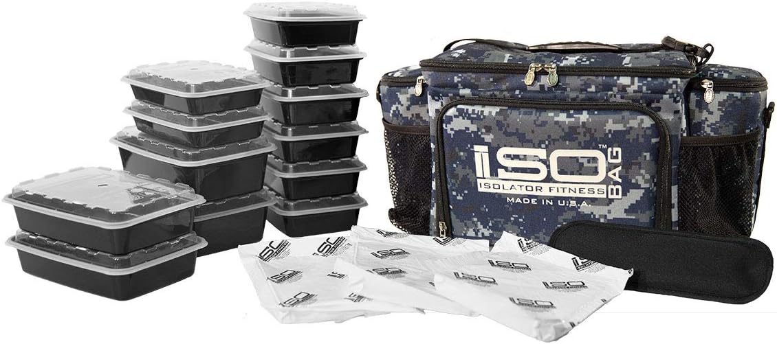 Isolator Fitness Isobag 6 Meal Management System/Military US Navy Full Camo Edition/Insulated Lunch Box/Insulated Lunch Bag
