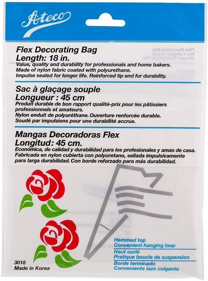 Ateco Flex Decorating Bag, Coated Nylon, 16-Inch, Reusable Baking Supply, White