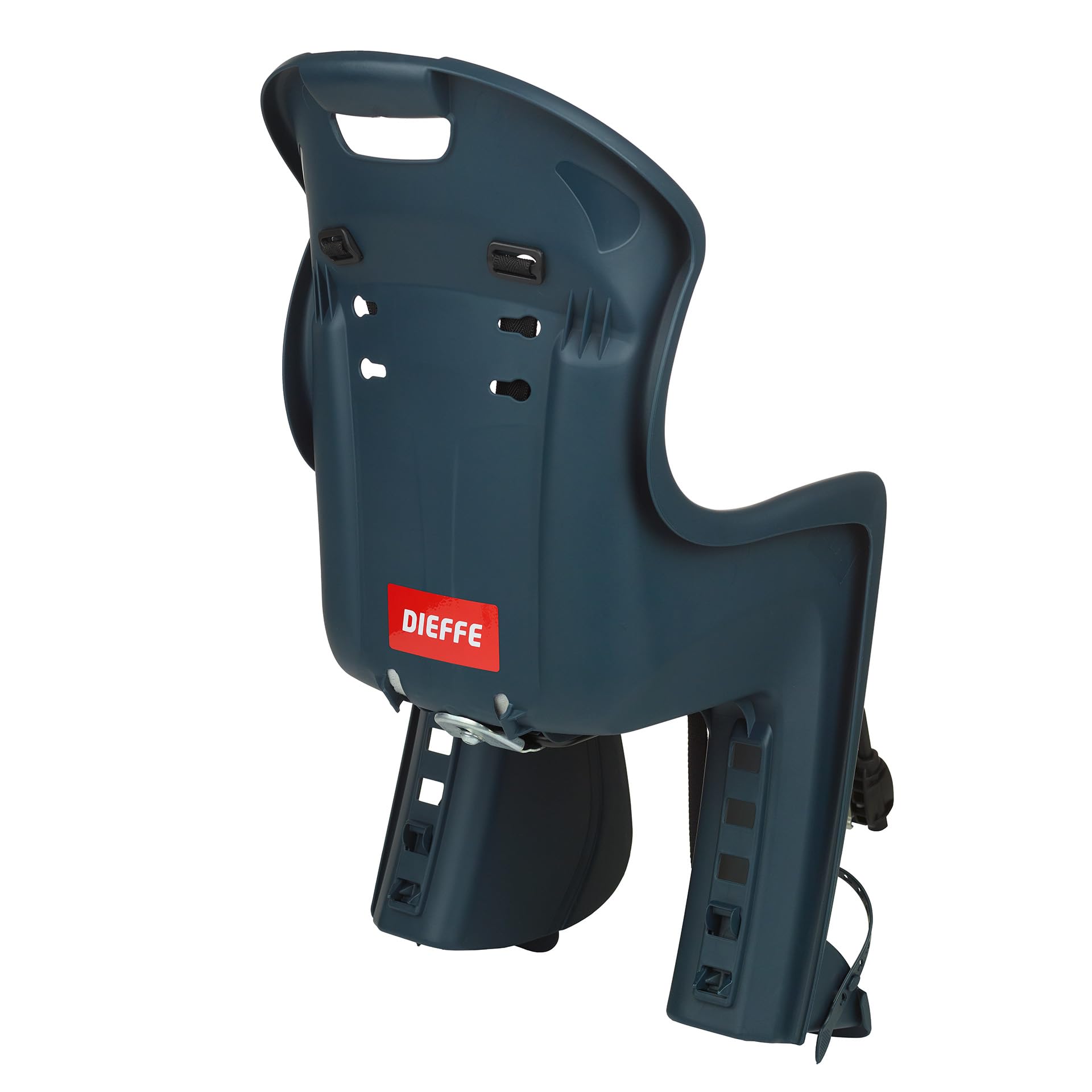 DIEFFE 8630400090 - Siège Arrière Bikey Cool FM pour Vélo avec Roues de 26'' à 29'' Convient aux Enfants de 9 à 22 Kg avec Ancrage au Cadre en Couleur Bleu Denin/Jaune
