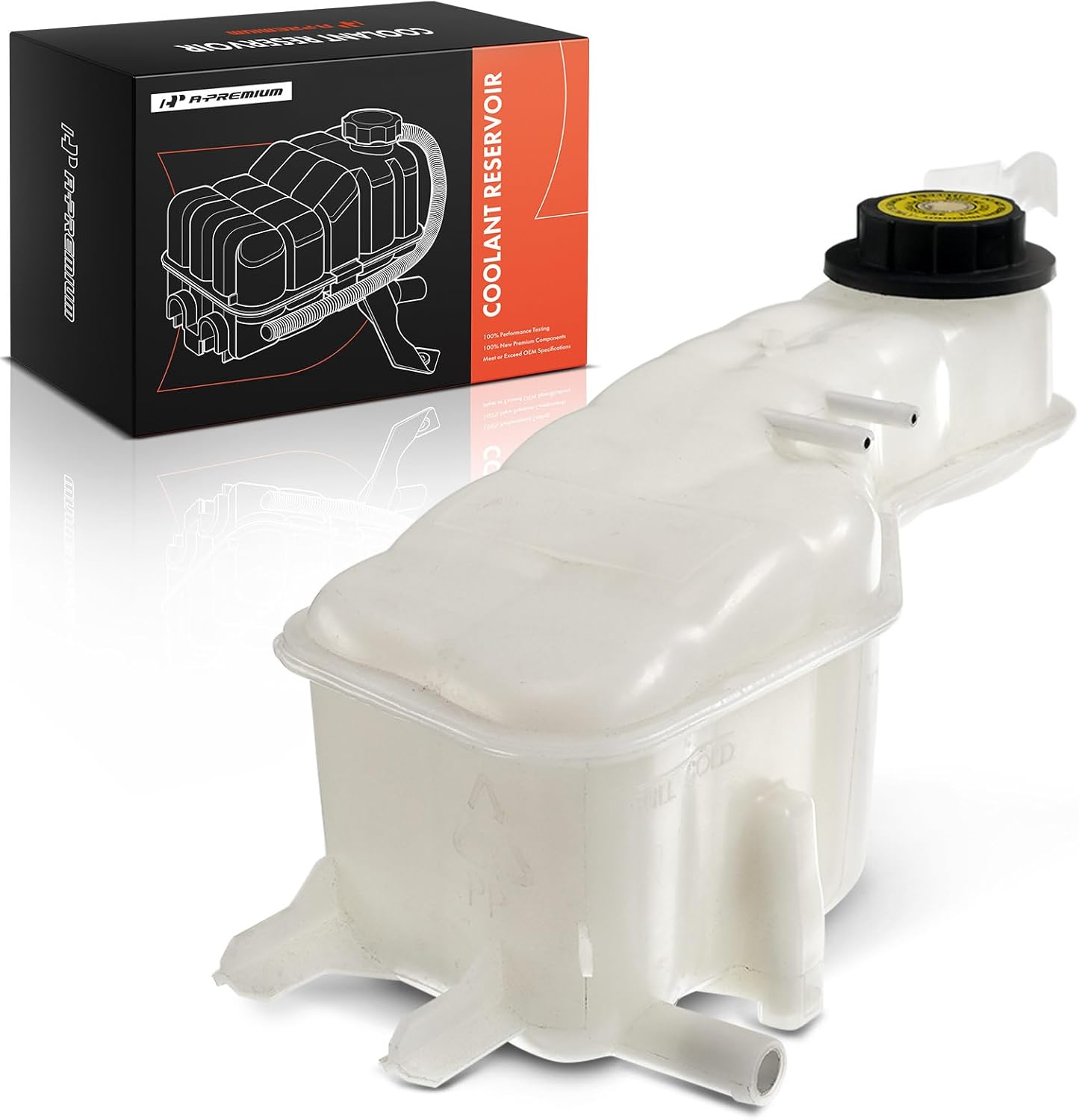 A-Premium Engine Coolant Overflow Recovery Reservoir Tank [W/Cap & Sensor] Compatible with Buick Skylark 1996-1998 & Oldsmobile Achieva & Pontiac Grand Am & Chevy Corsica 1995-1996, [2.4L 3.1L Only]