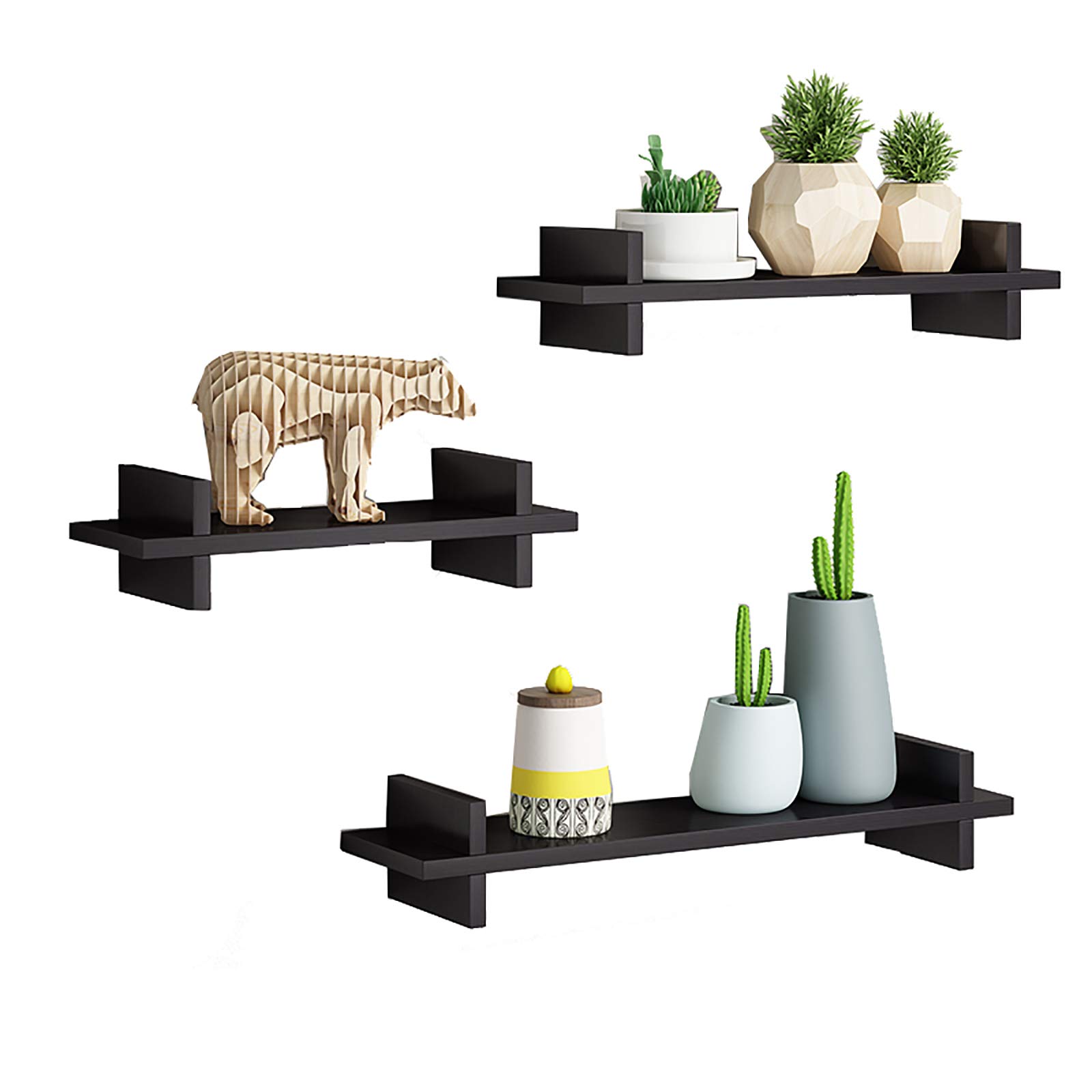 Étagère flottante lot de 3 pour optimiser l'espace mural de la cuisine
