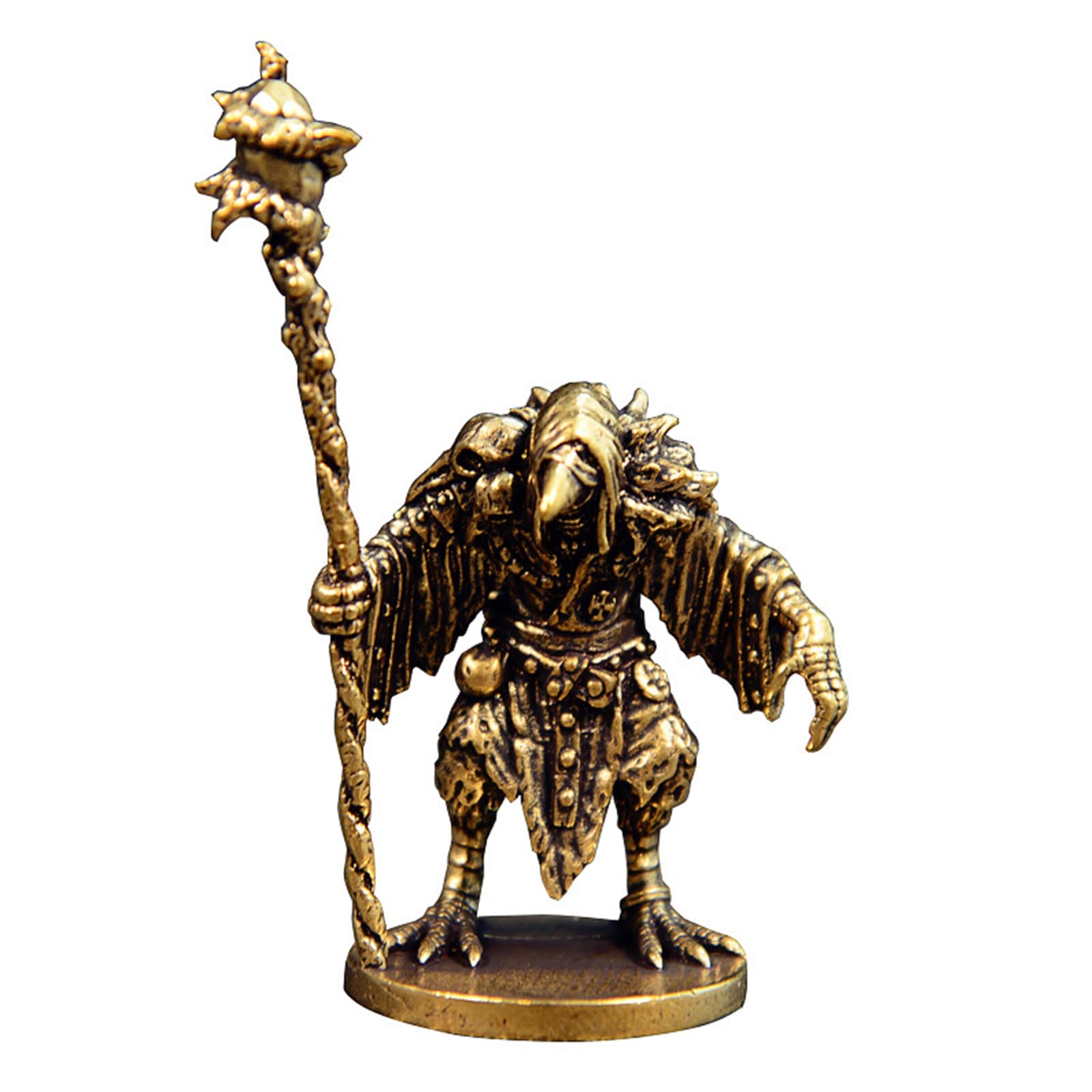 Xjdzineq Premium Copper Mystical Sculpture Wizard Brass Statue Decorative Accent Mystical Copper Decor