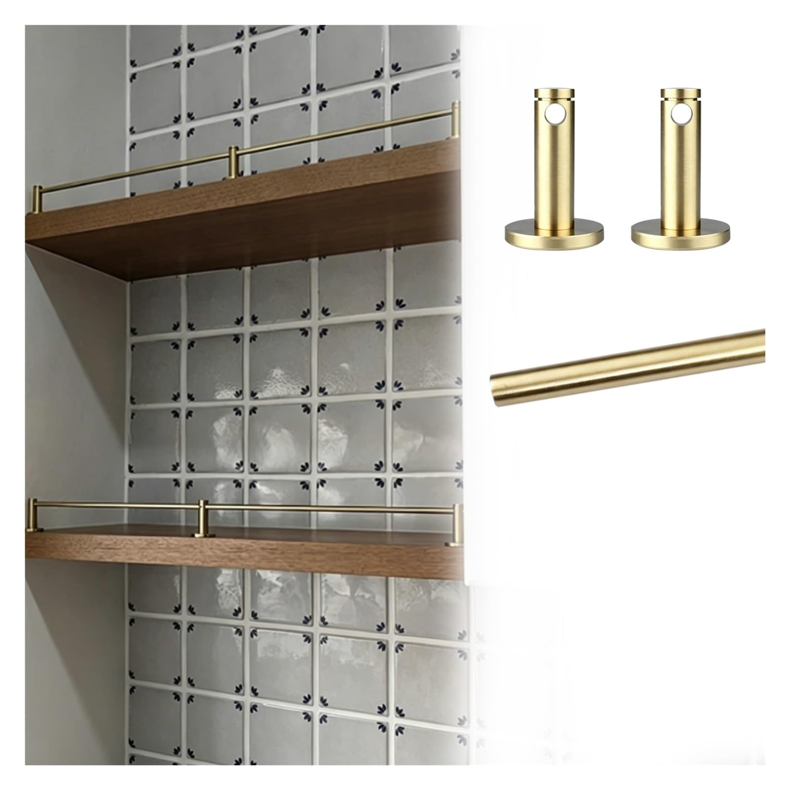 Peynir 1 Pack 1 2 3 4 Pack Customizable Cabinet Guardrail Bar, Bookcases Dish Racks Bars Decor Shelf Anti-Fall Rail Sets With Mounting Screws, Brass Gallery Railing For Collectibles(,L 29"/73.7Cm)