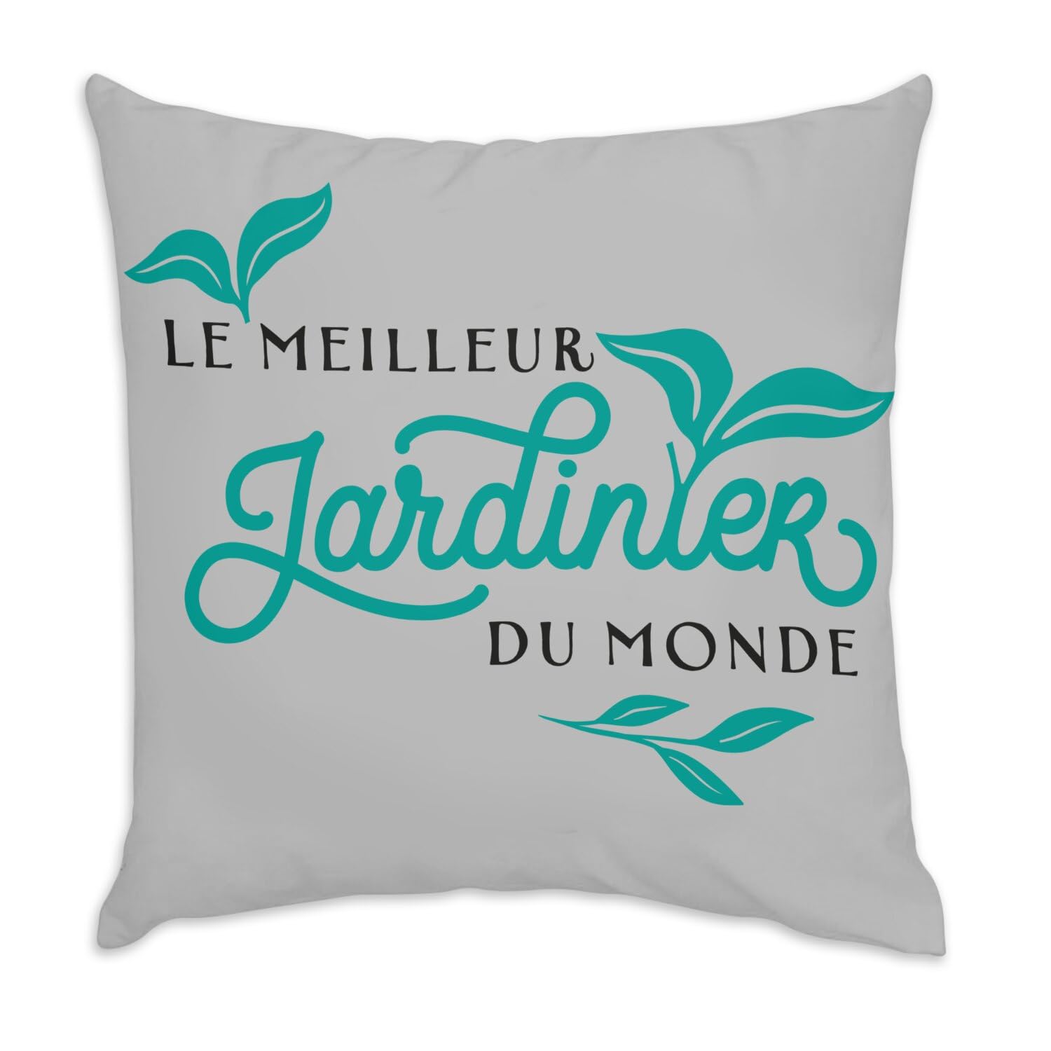 Coussin en velours gris avec garnissage pour soulager le dos motif jardinier